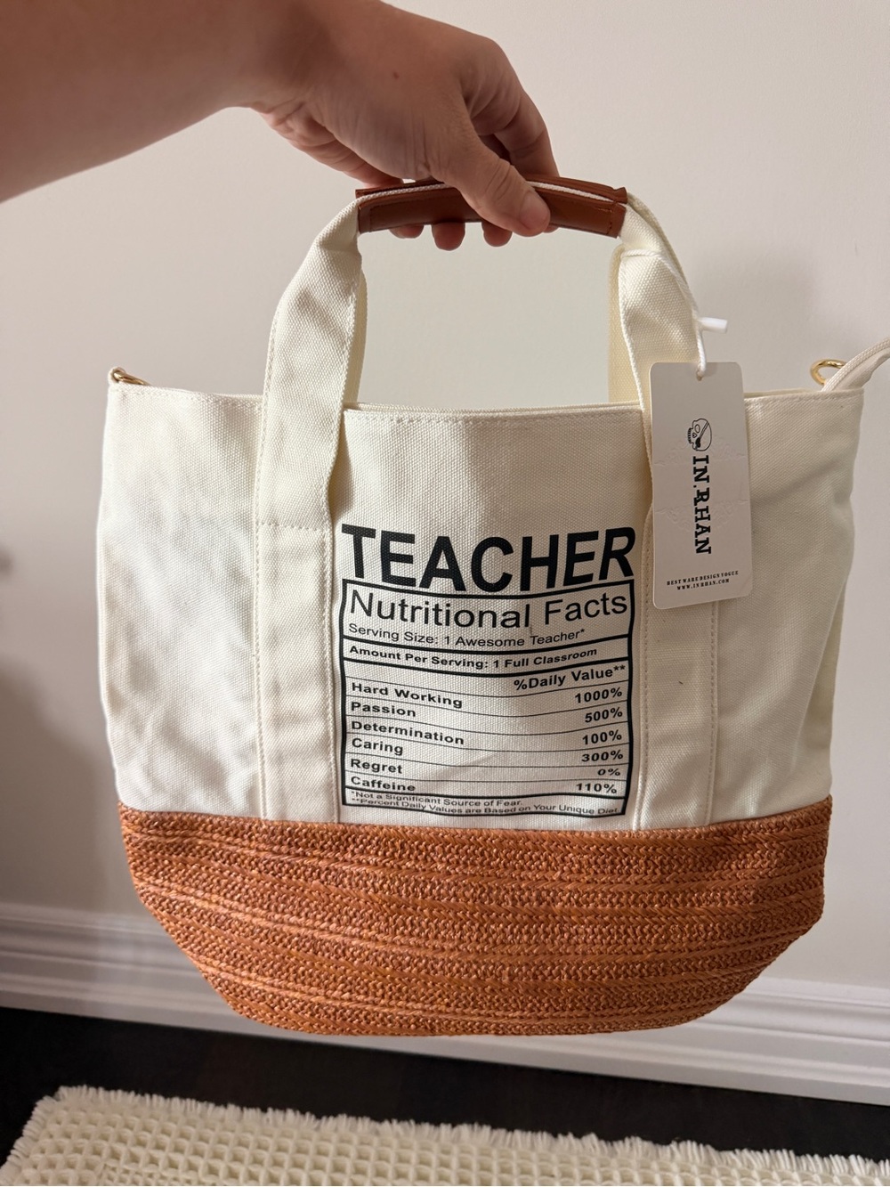 NWT Teacher Canvas Tote Bag